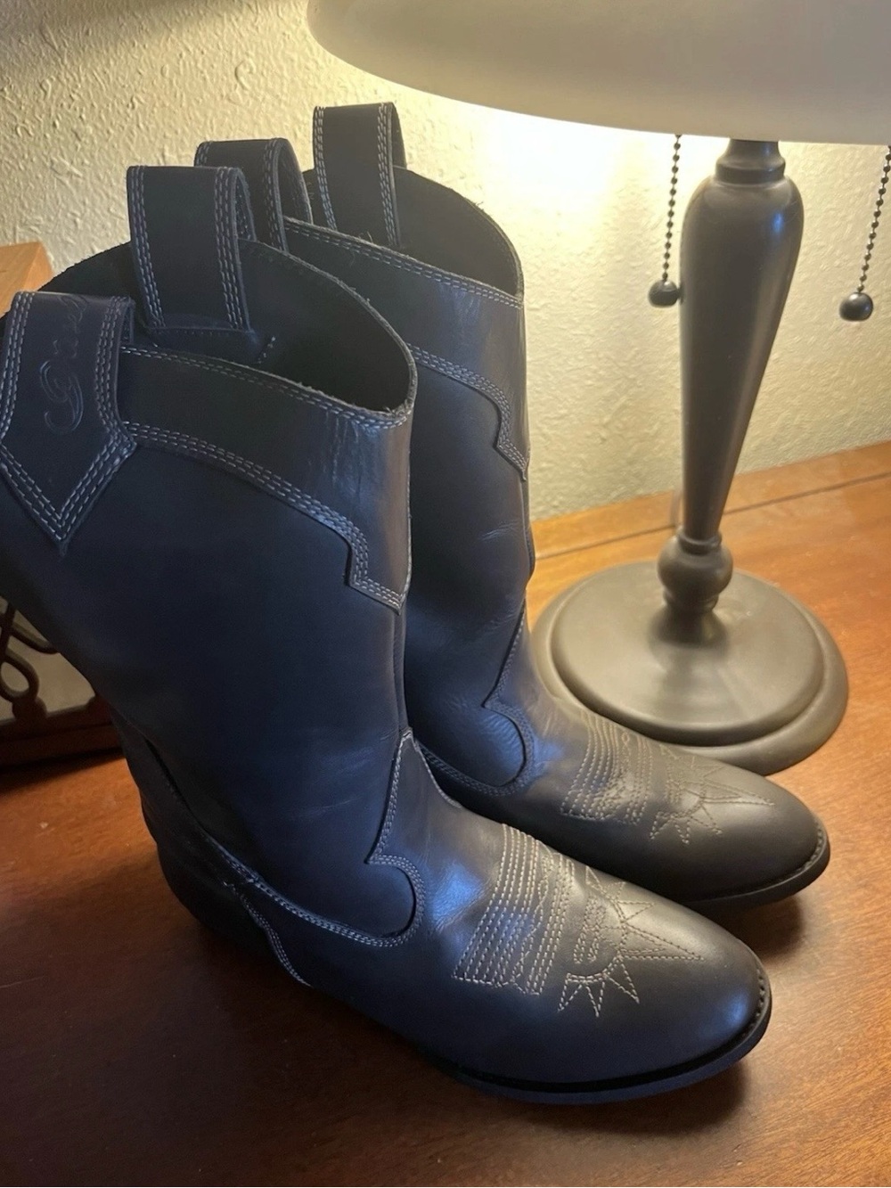 Diesel Women Grey Western Lariat Cowboy Boots Size 38.5/US 8. In Box w/ Bag!